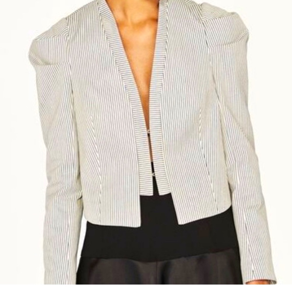 Zara Basic Size Small Short Striped Jacket - image 2